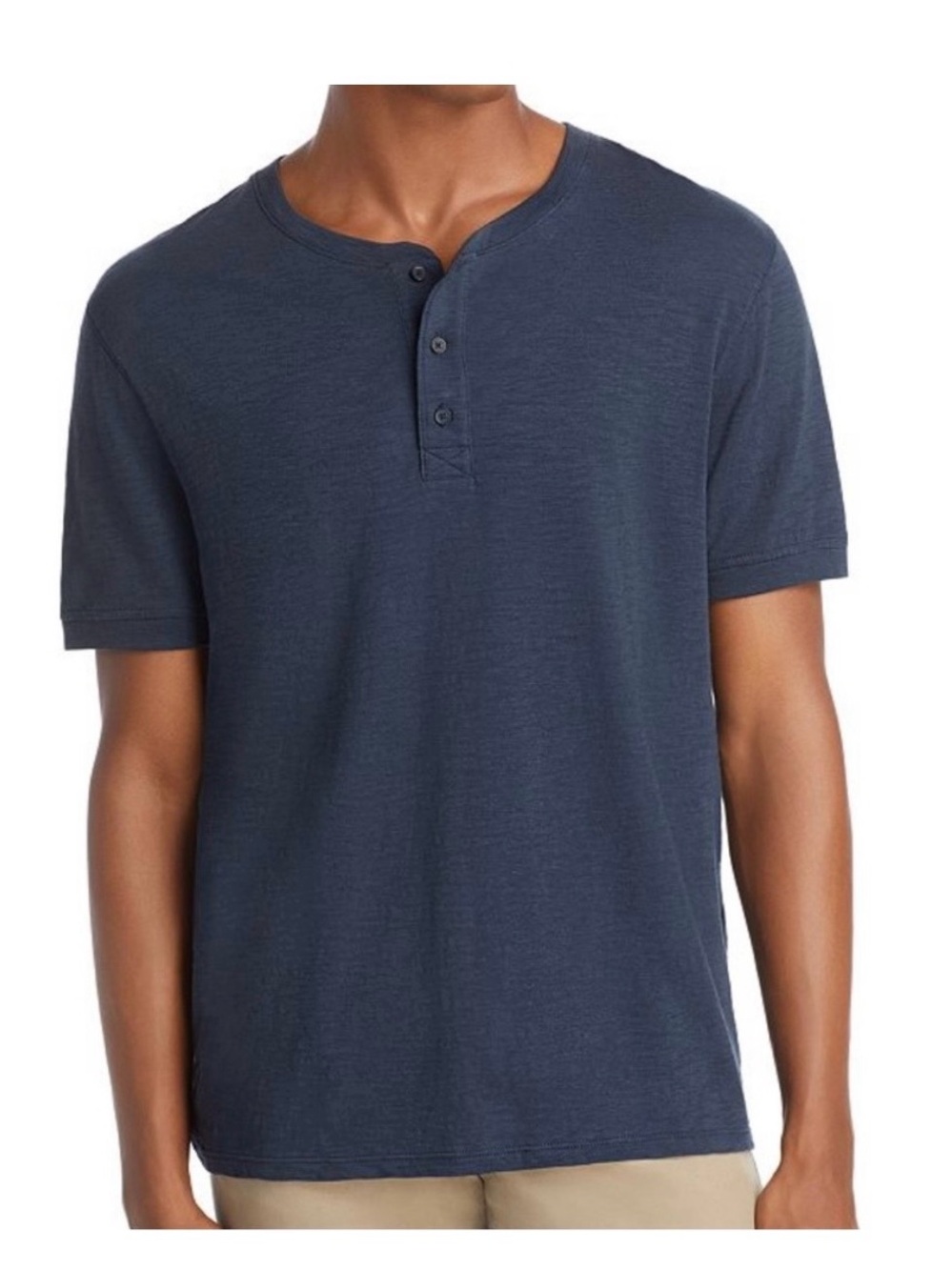 Theory Gaskell Short Sleeve Henley T-shirt Medium blue soft designer casual